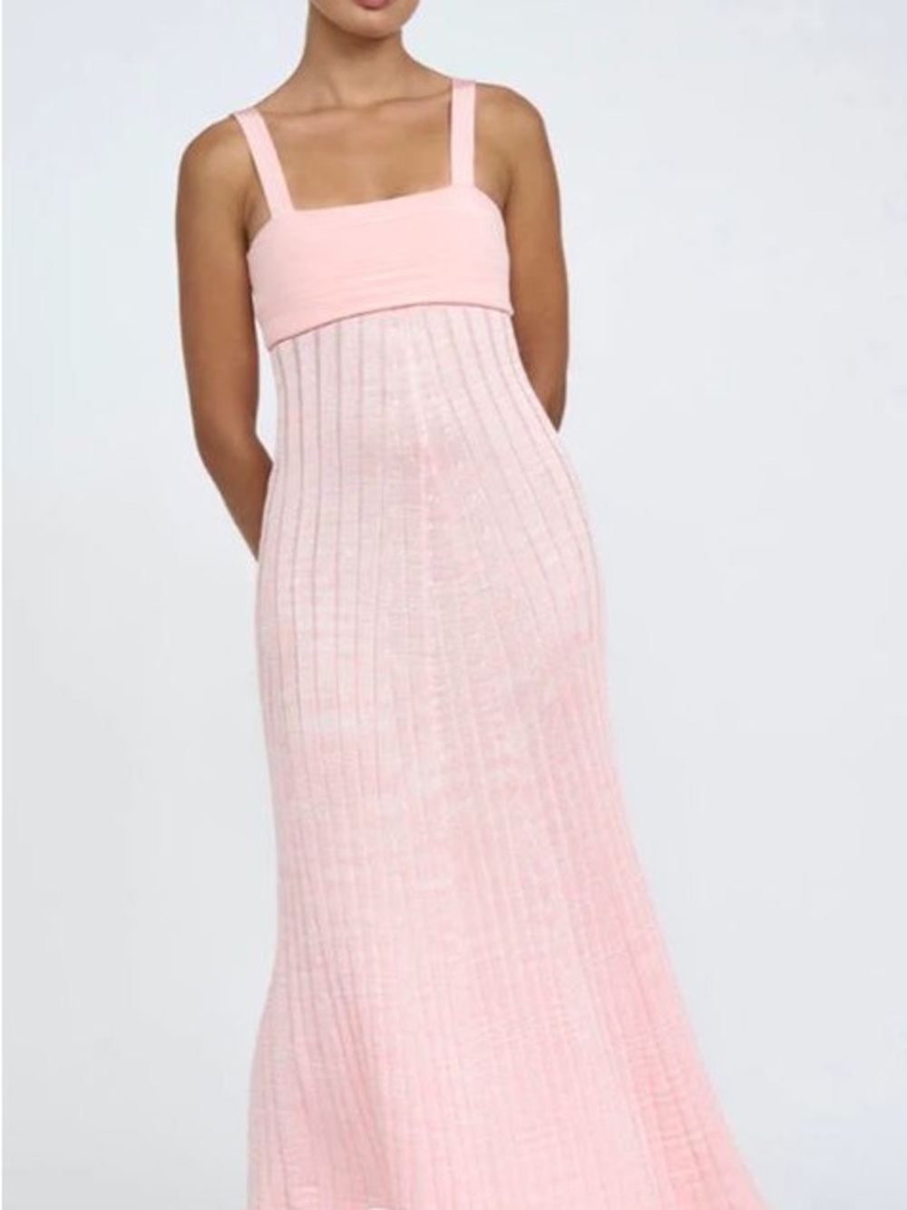 By Johnny Blush Ribbed Knit Maxi Dress